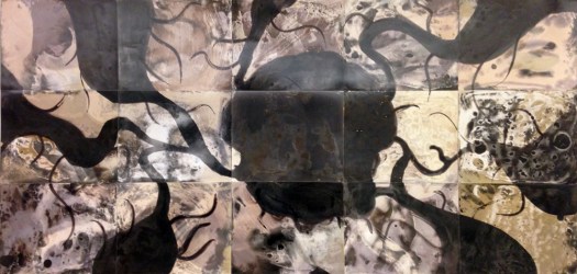 Graft Versus Host, 15 unique unfixed gelatin silver prints, 24" x 50", 2016