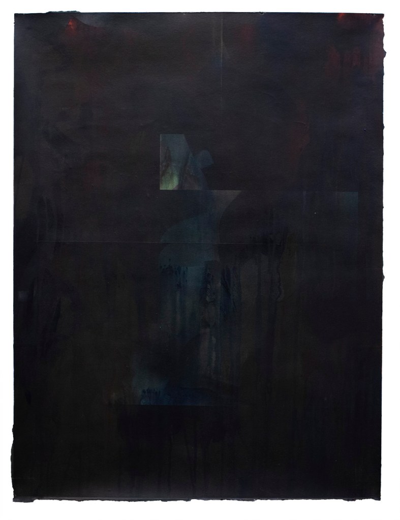 A black on black abstract artwork.